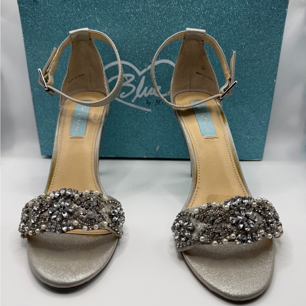 Blue by Betsey Johnson Silver Embellished Heels